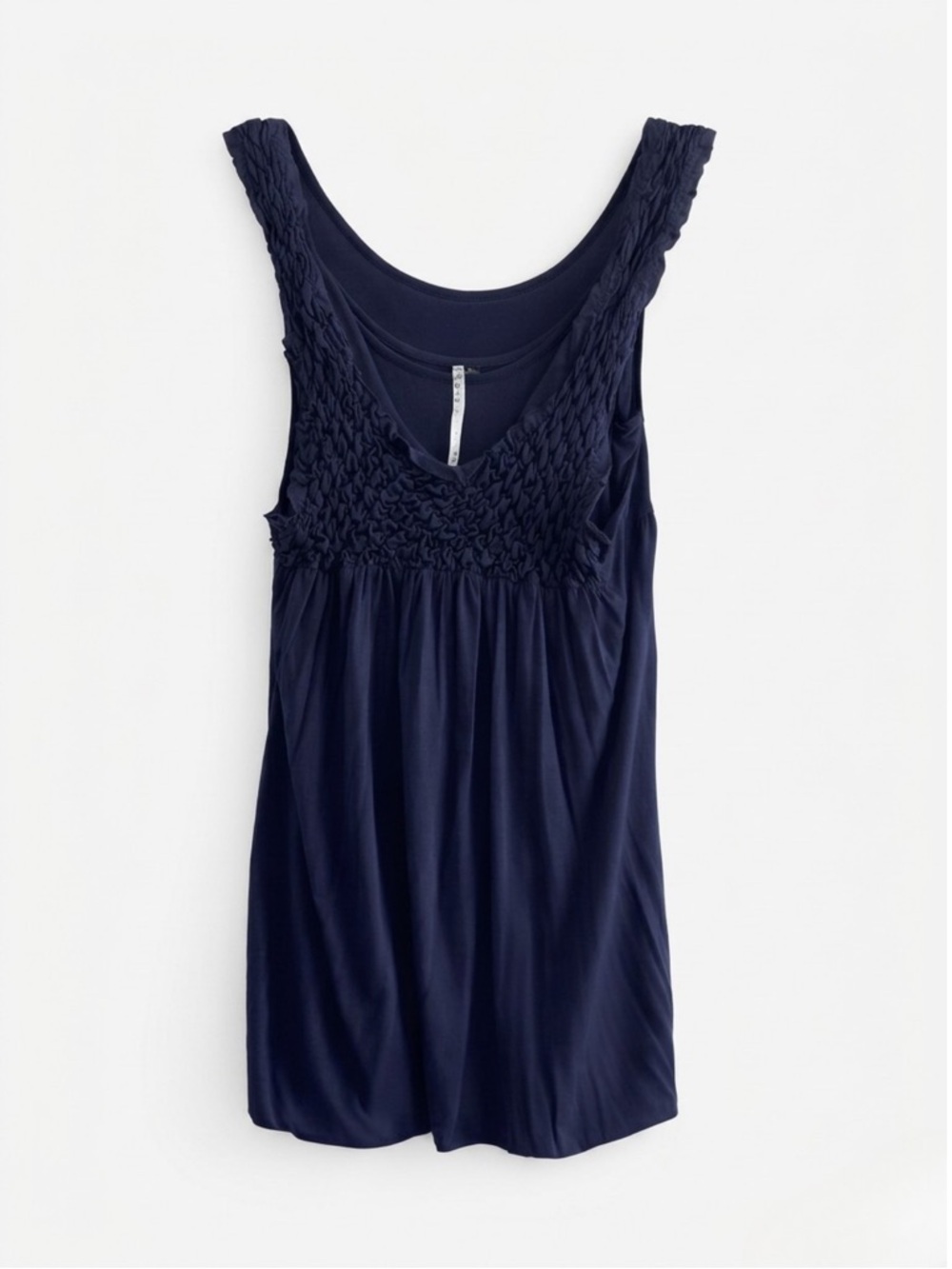 Piacere‎ Di Piu Navy Sleeveless Smocked Dress. Large